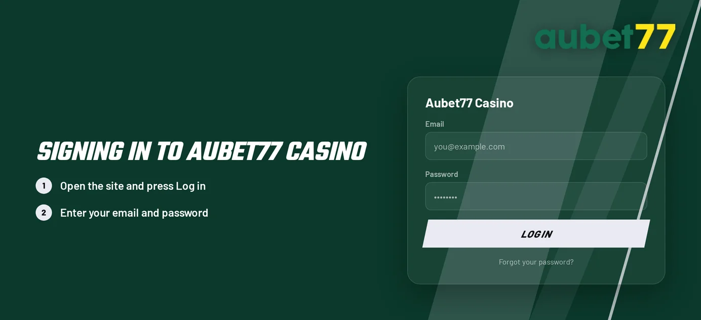 Aubet77 Casino account sign-in